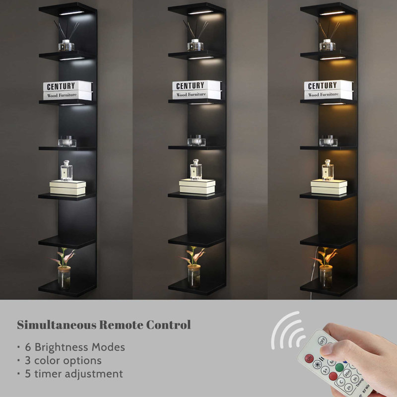 7-tier Led Wall Shelf, Black