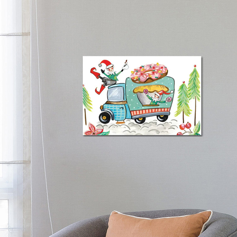 Donut Elves by Ani Del Sol - Wrapped Canvas Gallery-Wrapped Canvas Giclée, 66.04 cm H x 45.72 cm W x 1.91 cm D