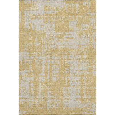 Premium Machine Washable Prisco Gold Rug