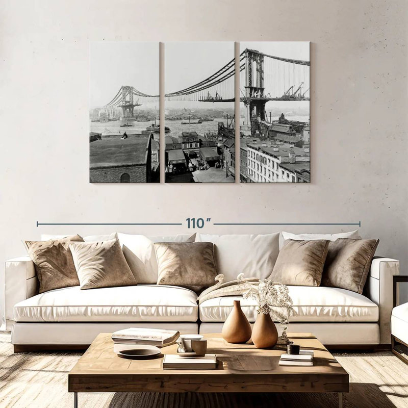 Lilie Manhattan Bridge Construction, 48" H x 74" W