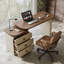 Bureau rectangulaire en bois massif et en bois manufacturé brun noisette-421782806