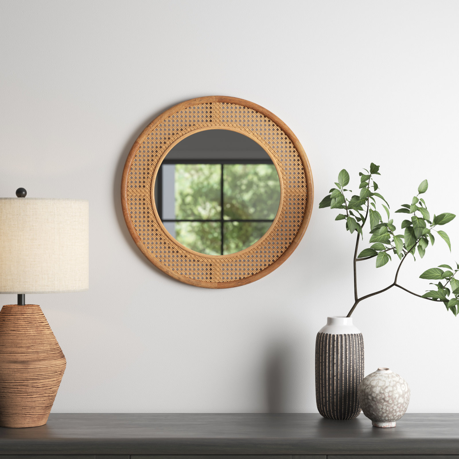 Serna 24" Pine Accent Mirror, Brown