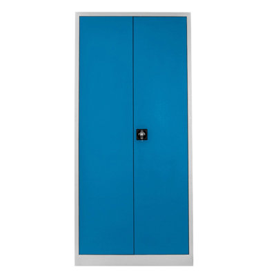 Armoire de rangement de style industriel, 100% acier, 36,2 po x 78,0 po x 15,7 po | Tablettes réglables, serrure chromée, solution murale, durable et sécuritaire pour l'organisation à la maison ou au bureau