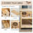 2-Tier Wooden Hamster Cage with Glass Front, Seesaw, Hut and Running Wheel - Natural Wood Finish