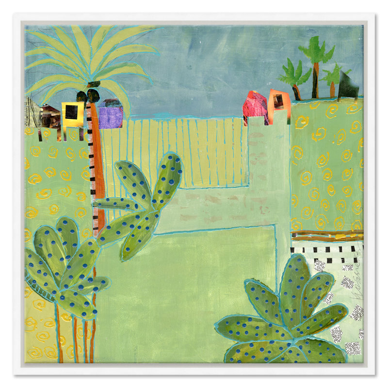Cabanas by Jill Krasner - Single Picture Frame Painting on Canvas, White