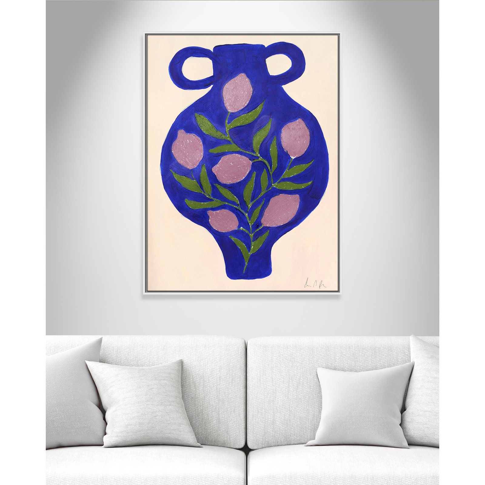 Vase No. 03 Print by Camilla Bergqvist, 41.5" H x 31.5" W, White