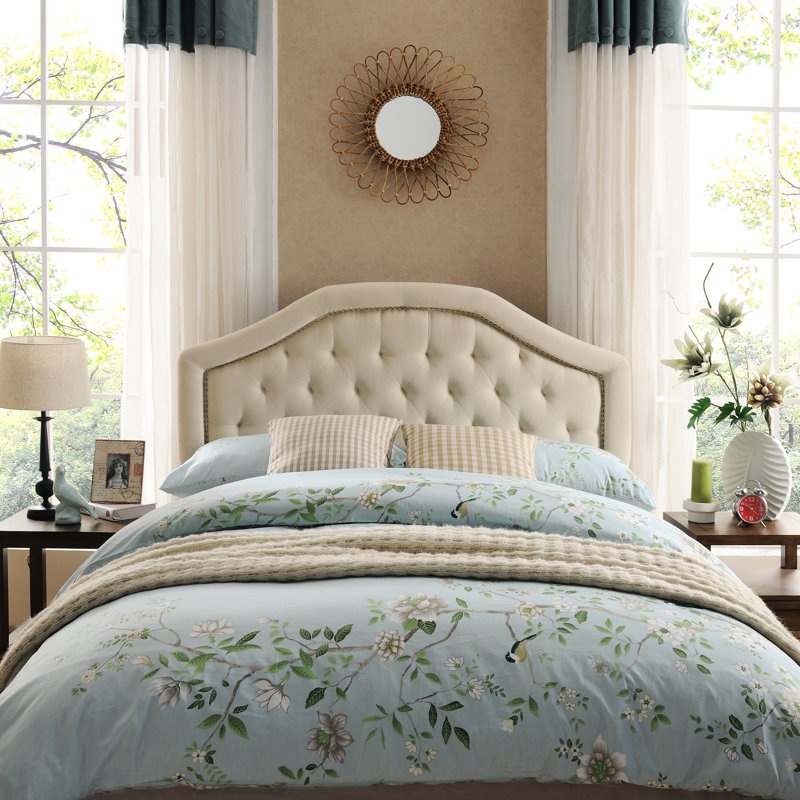 Contemporary Beige Headboard For Queen Bed - Button Diamond Stitch Detailing Nailhead Accents Assembly Required With Flair Stitching And Pattern Accented Upholstered