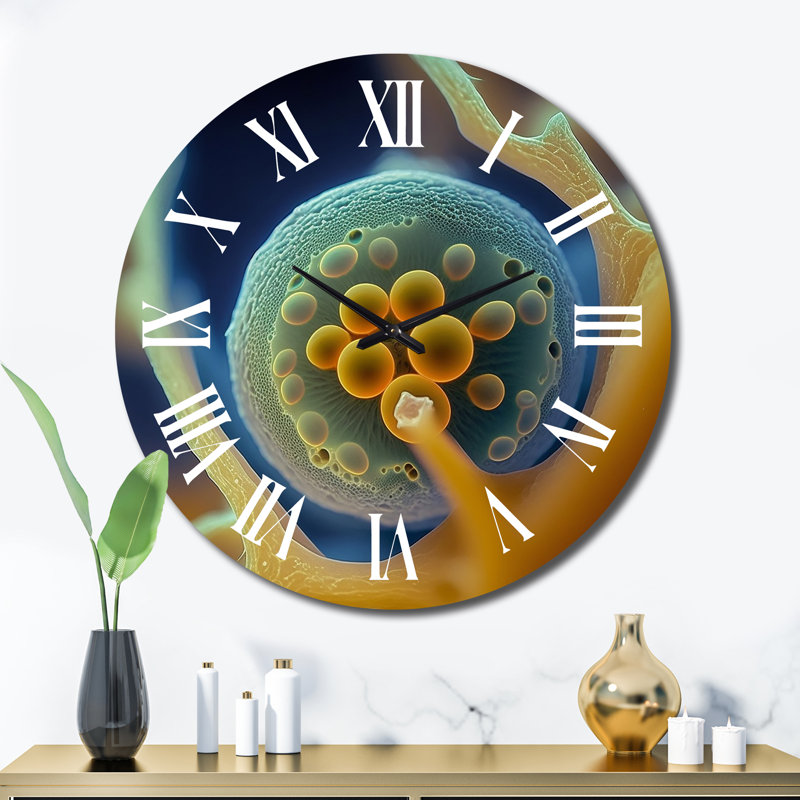 Macro photographie de l'horloge murale en métal Marine Cells, Très grand