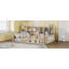 Base de lit plateforme en bois avec barrière de sécurité, tablettes de rangement latérales-404126053-404126057
