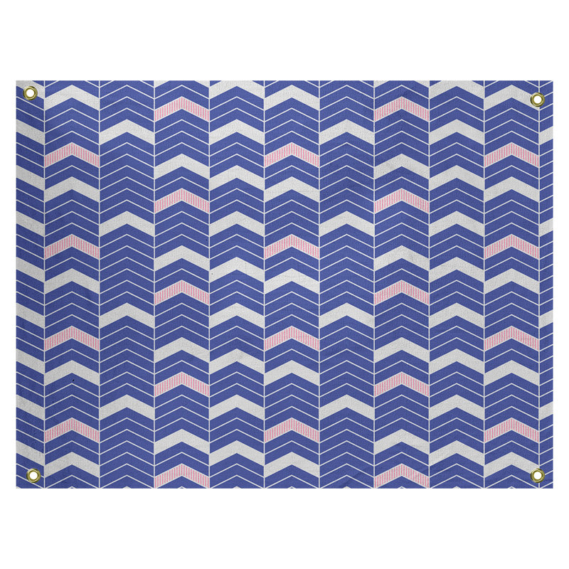Tapisserie Stephenie, H 26 po x l 36 po, Bleu / rose / gris