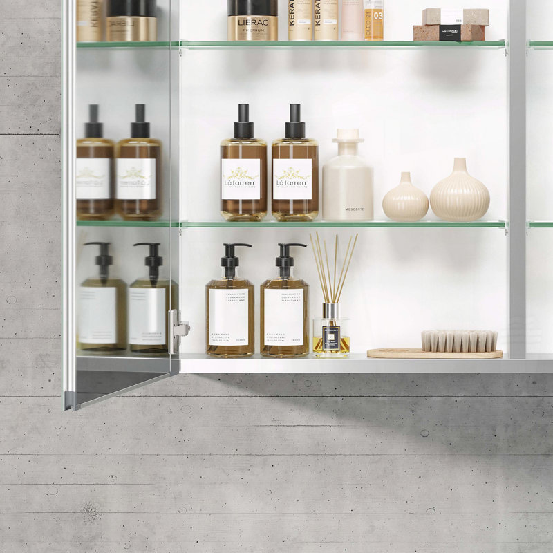 30x26 Inch Aluminum Medicine Cabinet with Mirror: Large Storage & Soft-Closing Hinge