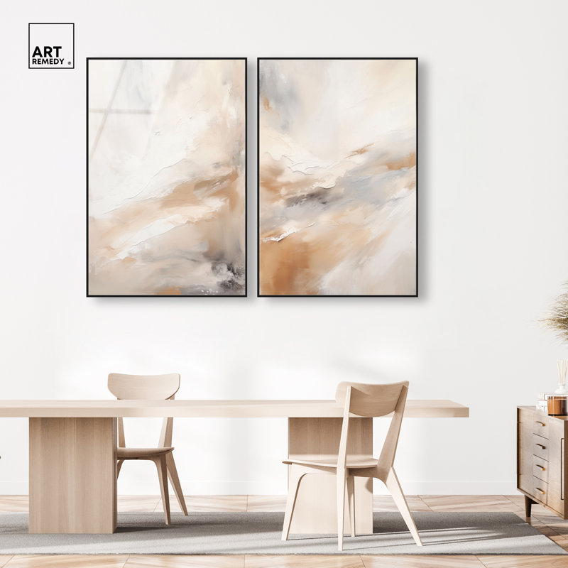 «Hues of the Desert Duo», ensemble de reproductions d'art encadrées par Boho, encadré noir, 36 x 54, 55"H x 37"W, Black Frame
