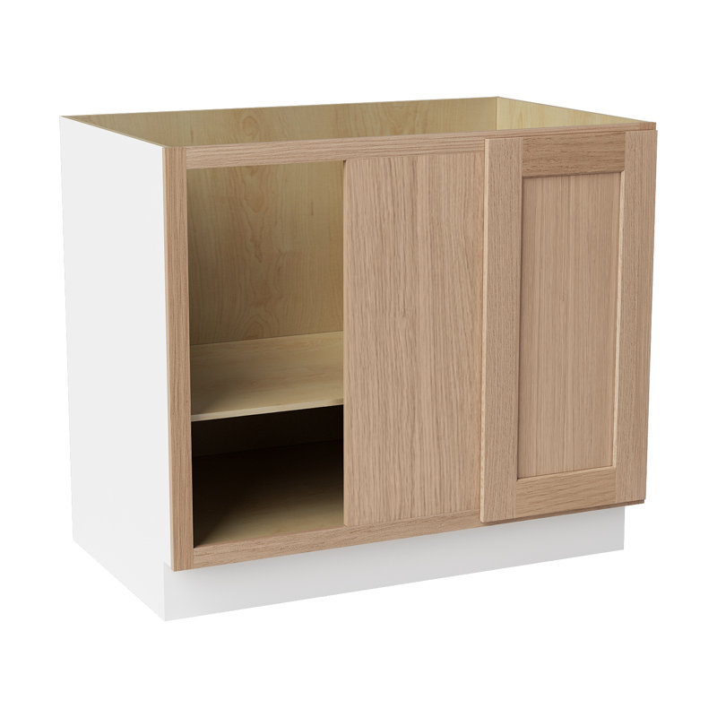 Armoire d'angle à base basse, 39" W x 34.5" H x 24" D, Chêne Redondo