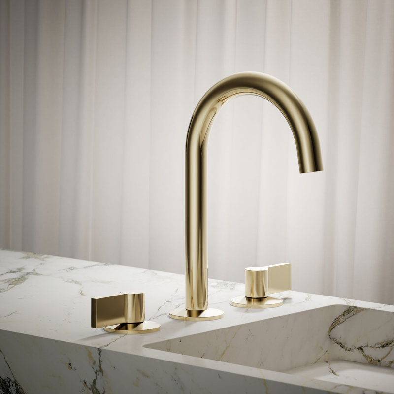 Components Bathroom Sink Faucet Spout With Tube Design 1.2 GPM, Gold