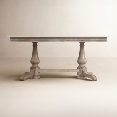 Aberdale 66" Trestle Dining Table with Marble Top