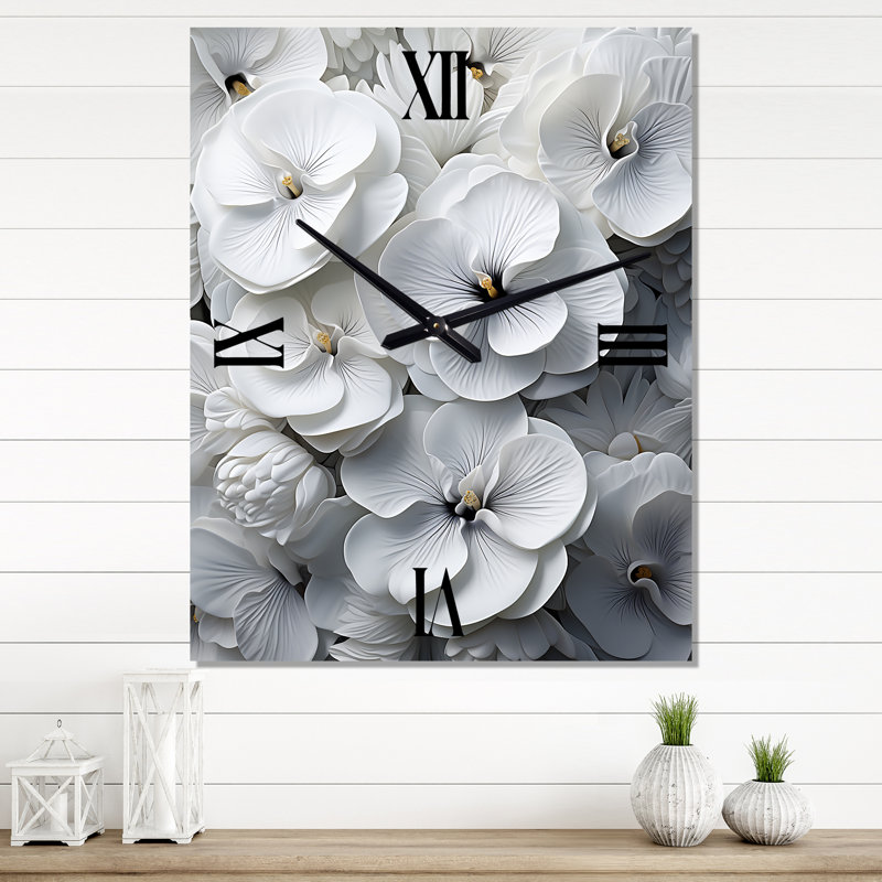 Shuaib - Pensées horloge murale surdimensionnée, Petit