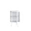 Armoire d'angle 21,64 "avec porte en verre trempé et rangement - Blanc pour salle de bain, chambre à coucher, salon, espace simple fonctionnel élégant