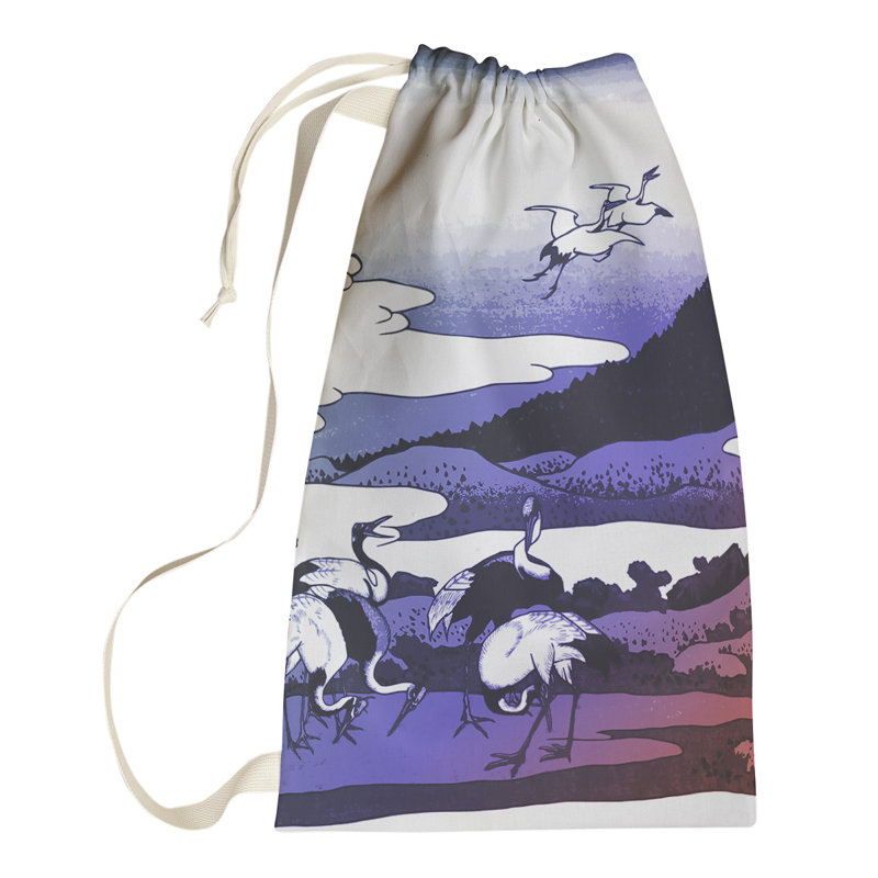 Sac à linge japonais, Grand (H 76,5 po x l 29,5 po x 1,5 po), Bleu/rouge