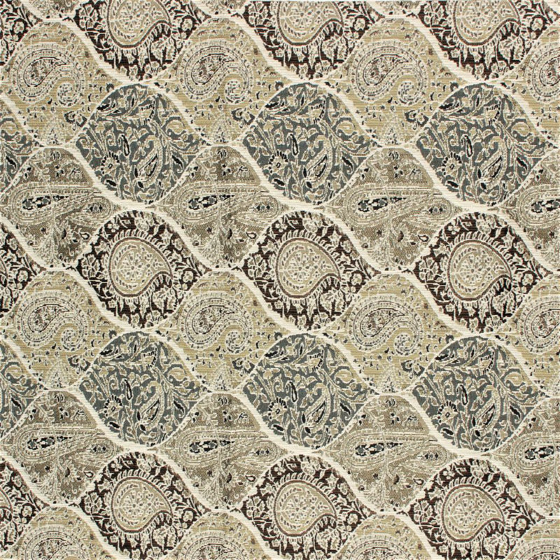 Tissu de motif cachemire bridlewood Suite, Platine