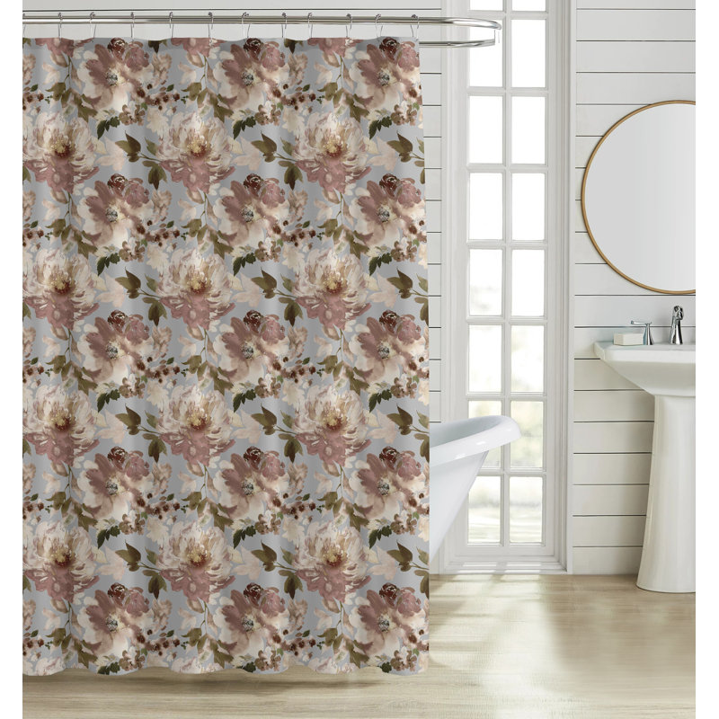 Ensemble de 13 rideaux de douche luxueux, Géométrique rose / bleu