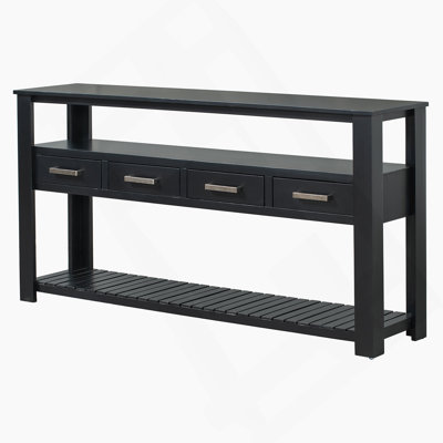 Table console moderne pour salon avec 4 tiroirs et 2 tablettes