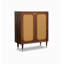 Armoire à chaussures en noyer noir uni avec poignées papillon
