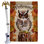 Hibou regardant les 2 faces en polyester 40 po x 28 po Ensemble de drapeaux