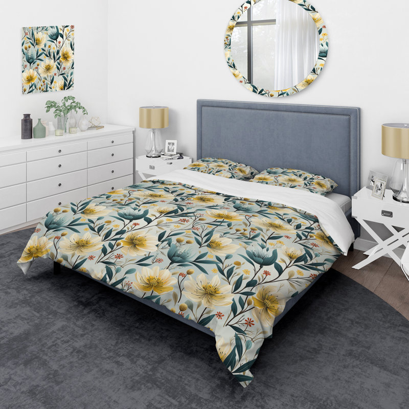 Literie à motif de pivoines Ethereal Botanicals, Housse de couette pour très grand lit et 2 très
