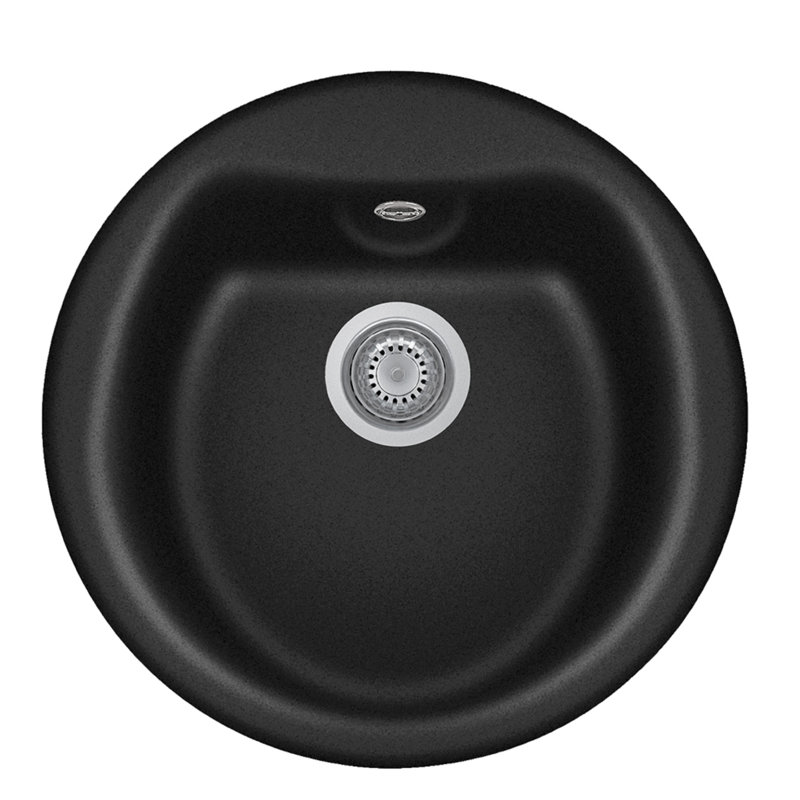 Belfry Kitchen Braiden 410mm W Granite Kitchen Sink with 1 Faucet Hole, Black Matte