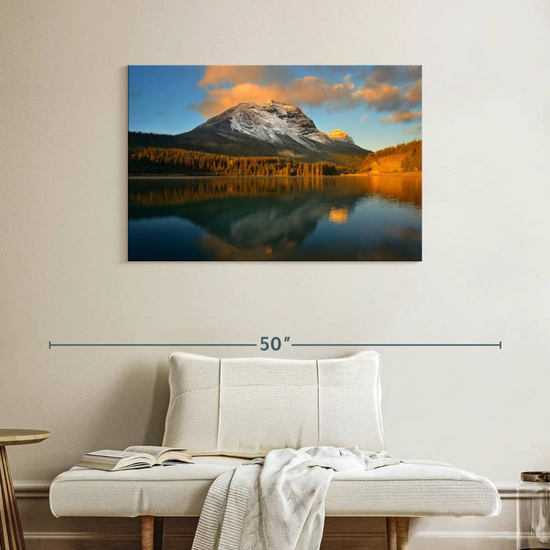 Coucher de soleil sur la montagne Alvord Banff, H 26 po x l 39 po