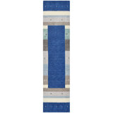Hand Knotted Wool Area Rug in Blue/Brown/Gray/Ivory