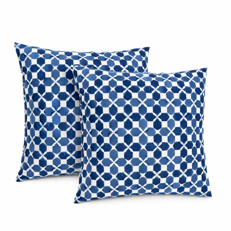 Ensemble de 2 coussins décoratifs d'extérieur / d'intérieur avec inserts avec fermeture à glissière, 18 po x 28 po imperméables, décoratifs, résistants à la décoloration pour canapé, canapé
