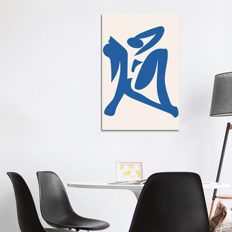 « Déconstruit bleu figure 4 » par Mambo art studio-impression, H 40 po x l 26 po x P 1,5 po, Pas de tapis, Toile tendue