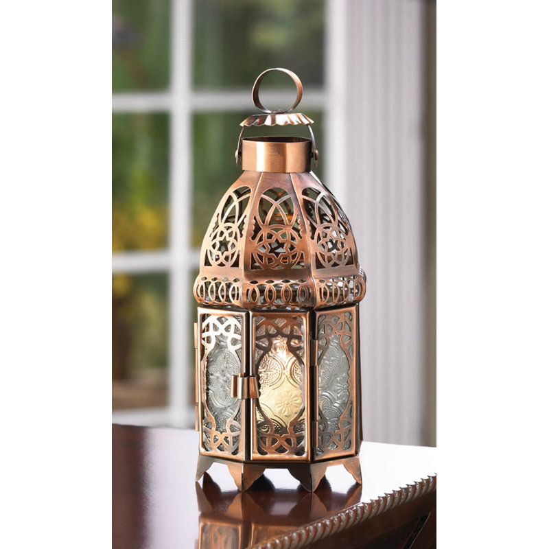 Lampe bougie marocaine en cuivre | Lanterne bohémienne en métal percé, Cuivre
