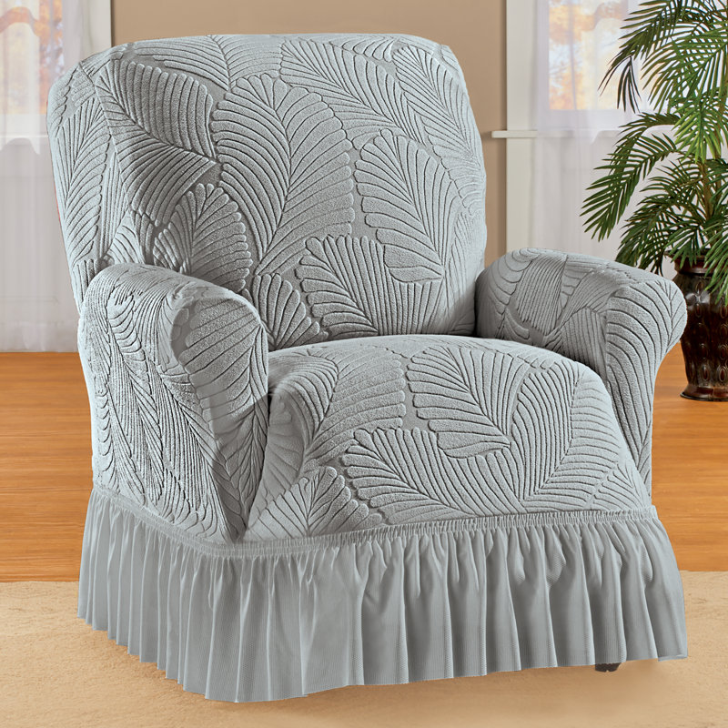 Housse à jupe à volants texturée, Polyester gris