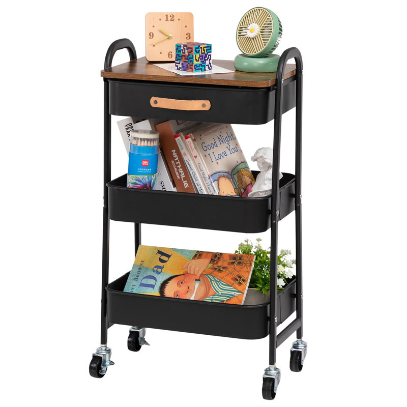 Lakemoore Metal Bar Cart, Black