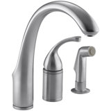 Forté 3-Hole Remote Valve Kitchen Sink Faucet with 9" Spout with Matching Finish Sidespray