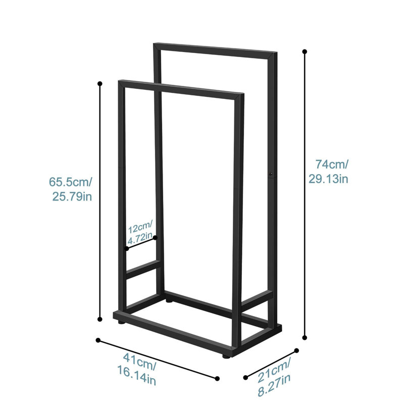 Lineville 41 cm L Towel Stand, Matte Black