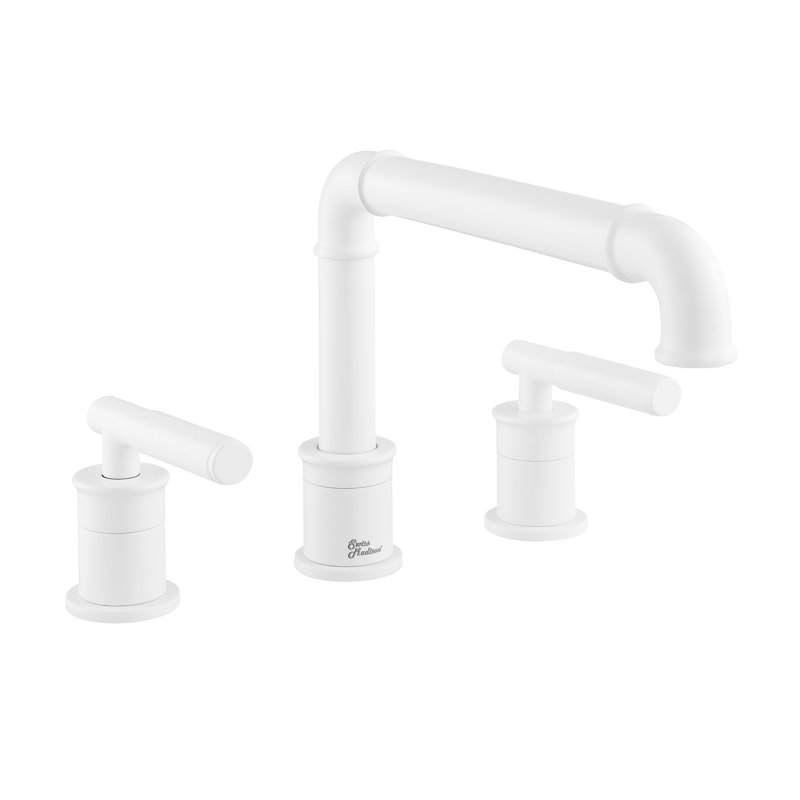 Avallon 8 in. Widespread, Sleek Handle, Bathroom Faucet, Matte White
