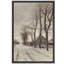 Illustration de paysage de route de campagne d'hiver, photos de chambre de ferme rustique d'hiver, impression sur toile encadrée-2032000940-2032000936