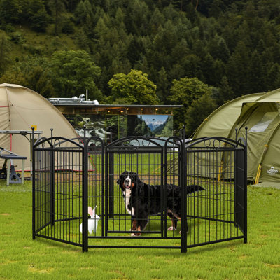 Parc pour chien en métal 32 pouces - 8 panneaux pour animaux