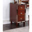 Meuble-lavabo traditionnel avec tabouret - Finition cerisier, espaces de rangement spacieux, coussin de siège confortable, bois d'hévéa et tons de pin, compartiments, siège élégant,-281403289