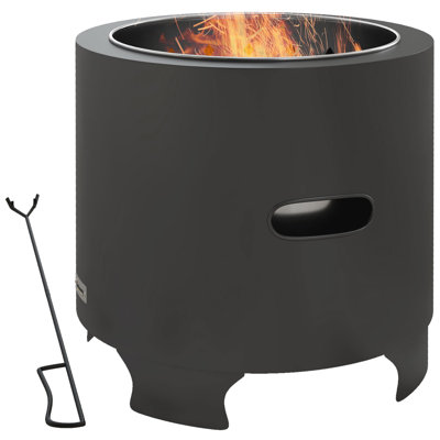 Round Metal Wood Burning Smokeless Fire Pit