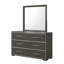 Mobilier de chambre à coucher 1 tiroir contemporain à 6 tiroirs avec détails chromés et finition rustique