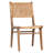 Natural Finish Teak and Natural Woven Rattan High Back Dining Side Chair