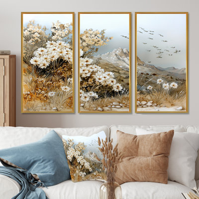 Watercolor Sunflower Desert Landscapes - Sunflowers Wall Art Print Set