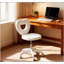 Chaise de bureau élégante en forme de cœur avec roulettes pivotantes, revêtement en molleton en molleton pour un confort optimal et un bon maintien de la posture.