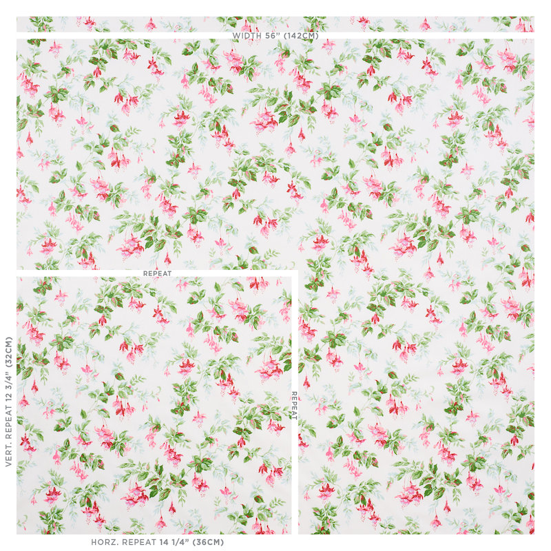 Garden Gate Chintz Fabric, Magenta