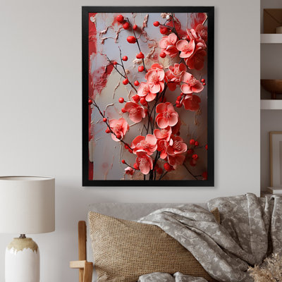 Rose konini fuchsia I - art mural fuchsia