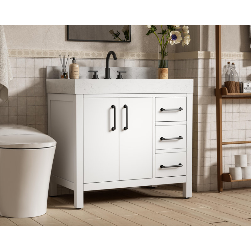 Meuble-lavabo simple 36 po 36 VF60636-BS, Blanc